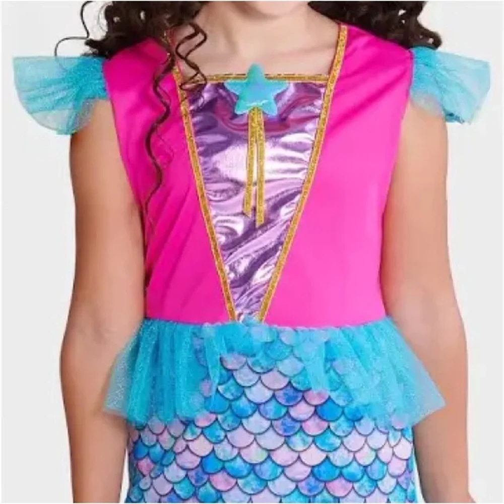 Mermaid Halloween Costume Dress L Fairytale Storybook size large (10-12)